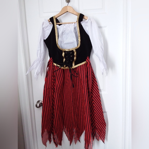 Skeleton Pirate Maiden Costume Dress Belt Hat main image 1